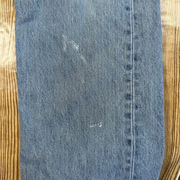 Levis 501 Jeans Mens 36x34 Blue Light Wash Straight Leg Fit Button Fly - Picture 12 of 16
